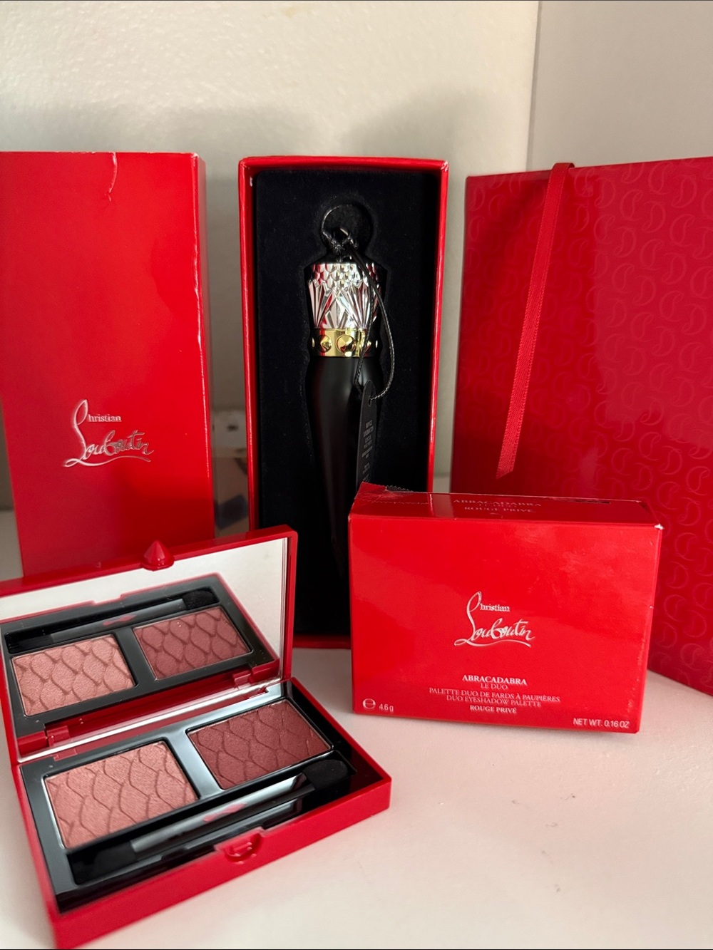 Christian Louboutin Eyeshadow Duo, Rouge Lipstick & GWP Notebook Set